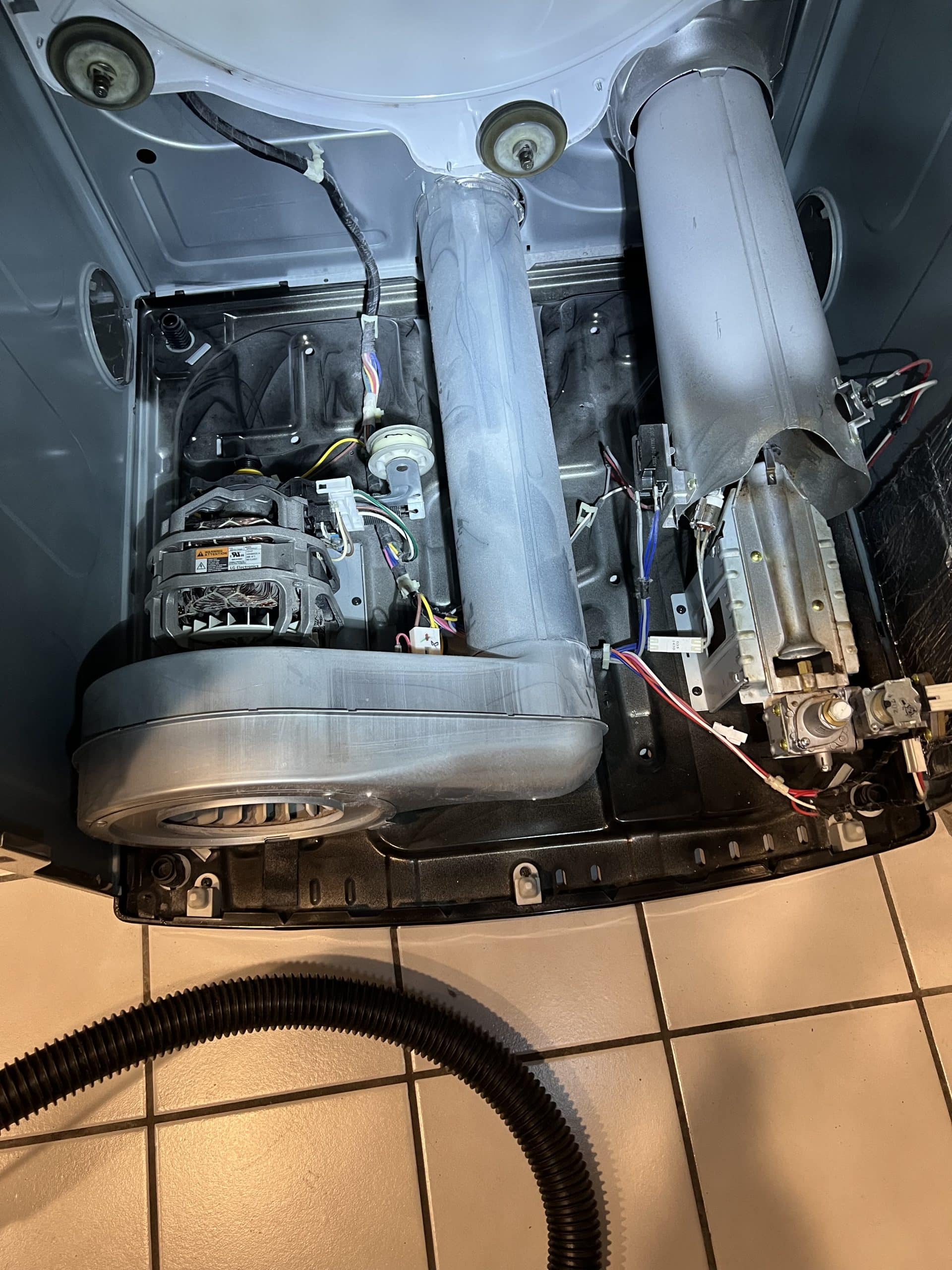 Inside view of an open dryer mechanism